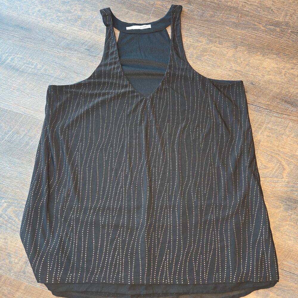 Maurices Large Black Gold Blouse Shirt Tank Top